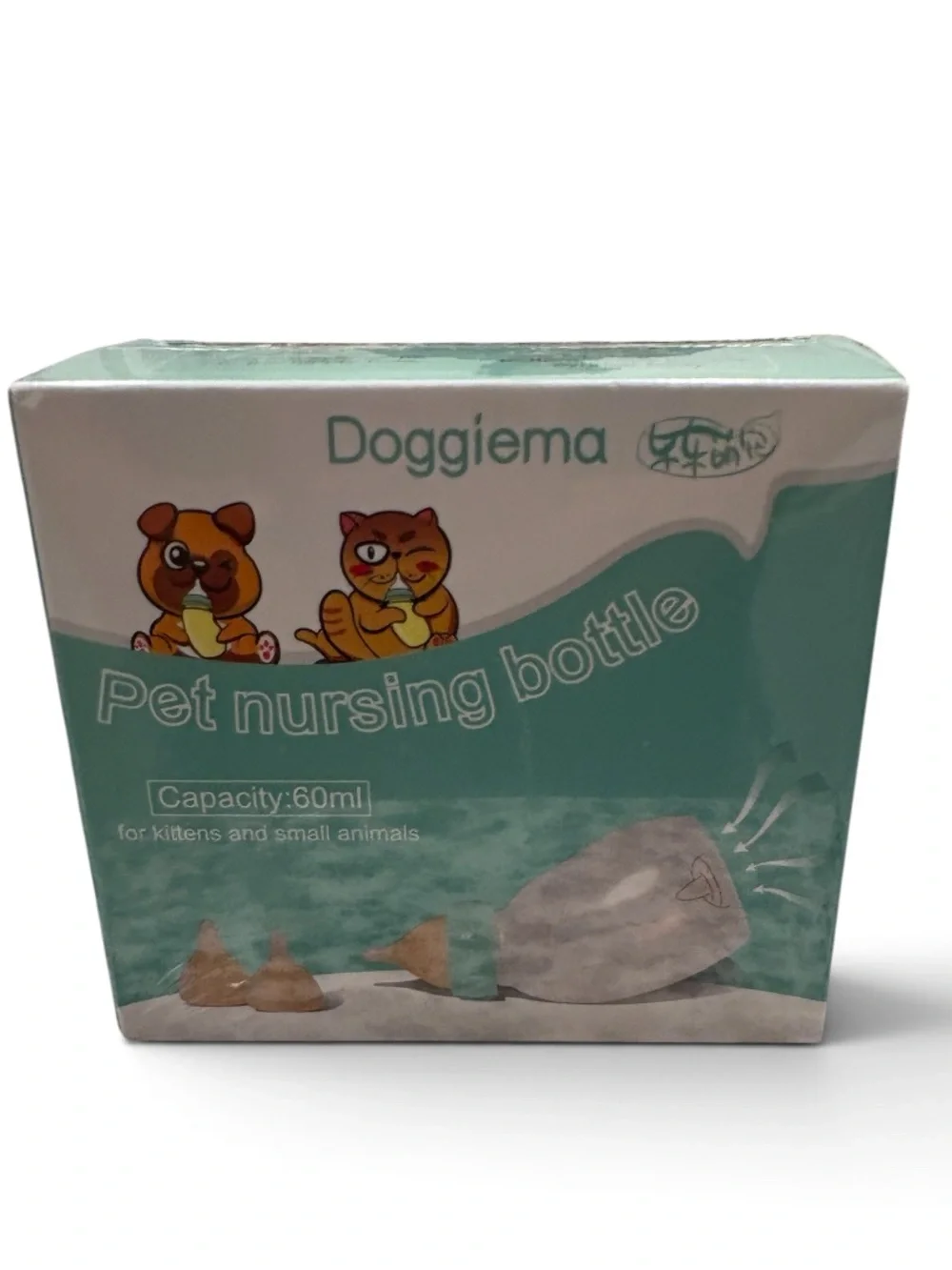 Kitten Teal Pet Nursing Bottle - 60ml